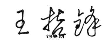 骆恒光王哲锋草书个性签名怎么写
