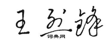 骆恒光王烈锋草书个性签名怎么写