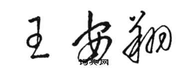 骆恒光王安翔草书个性签名怎么写