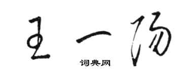 骆恒光王一阳草书个性签名怎么写