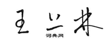 骆恒光王上林草书个性签名怎么写