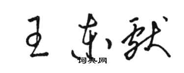 骆恒光王东献草书个性签名怎么写