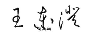 骆恒光王东澄草书个性签名怎么写