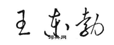 骆恒光王东勃草书个性签名怎么写