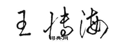 骆恒光王博海草书个性签名怎么写