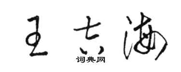 骆恒光王吉海草书个性签名怎么写