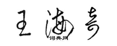 骆恒光王海奇草书个性签名怎么写