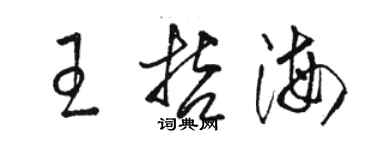 骆恒光王哲海草书个性签名怎么写