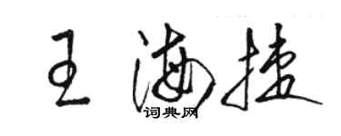 骆恒光王海捷草书个性签名怎么写