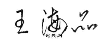 骆恒光王海品草书个性签名怎么写