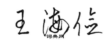 骆恒光王海俭草书个性签名怎么写