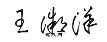 骆恒光王微洋草书个性签名怎么写