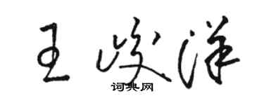 骆恒光王峻洋草书个性签名怎么写