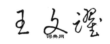 骆恒光王文跃草书个性签名怎么写