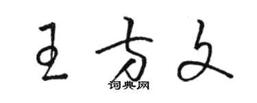 骆恒光王方文草书个性签名怎么写