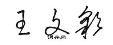 骆恒光王文彩草书个性签名怎么写