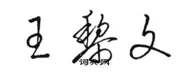 骆恒光王黎文草书个性签名怎么写