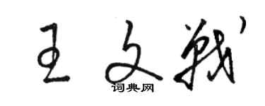 骆恒光王文战草书个性签名怎么写