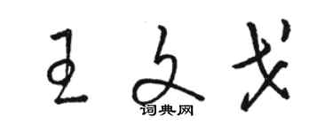 骆恒光王文戈草书个性签名怎么写