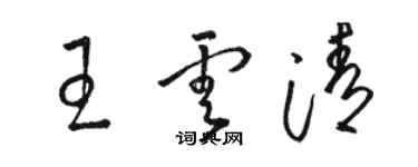 骆恒光王云清草书个性签名怎么写