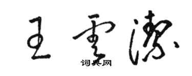 骆恒光王云洁草书个性签名怎么写