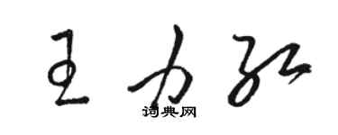 骆恒光王力红草书个性签名怎么写