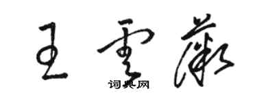 骆恒光王云薇草书个性签名怎么写