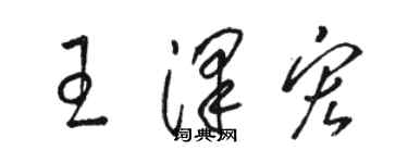 骆恒光王泽宏草书个性签名怎么写