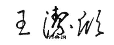 骆恒光王洁欣草书个性签名怎么写
