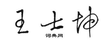 骆恒光王士坤草书个性签名怎么写