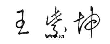 骆恒光王紫坤草书个性签名怎么写