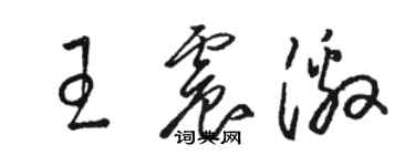 骆恒光王震激草书个性签名怎么写