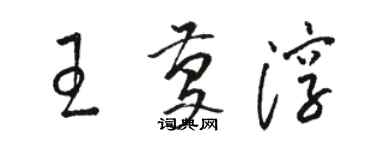 骆恒光王庆淳草书个性签名怎么写
