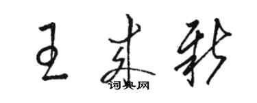 骆恒光王来新草书个性签名怎么写