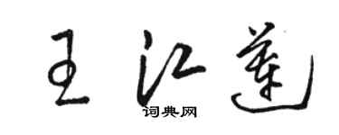 骆恒光王江莲草书个性签名怎么写