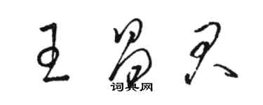 骆恒光王昌君草书个性签名怎么写
