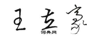 骆恒光王立豪草书个性签名怎么写