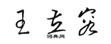 骆恒光王立容草书个性签名怎么写