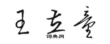 骆恒光王立童草书个性签名怎么写