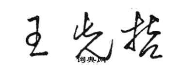 骆恒光王先哲草书个性签名怎么写