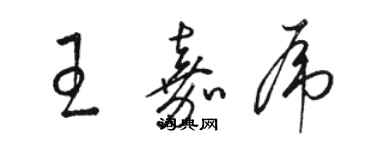 骆恒光王嘉虎草书个性签名怎么写
