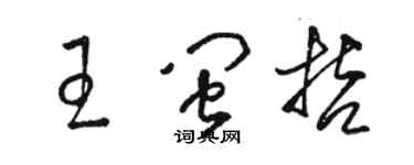 骆恒光王闽哲草书个性签名怎么写