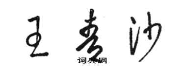 骆恒光王青沙草书个性签名怎么写