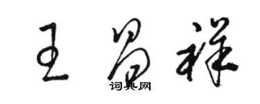 骆恒光王昌祥草书个性签名怎么写