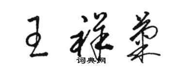 骆恒光王祥菊草书个性签名怎么写