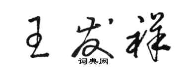 骆恒光王发祥草书个性签名怎么写
