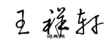 骆恒光王祥轩草书个性签名怎么写