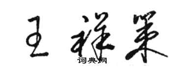 骆恒光王祥策草书个性签名怎么写