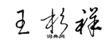骆恒光王杉祥草书个性签名怎么写