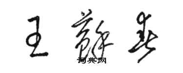 骆恒光王苏春草书个性签名怎么写